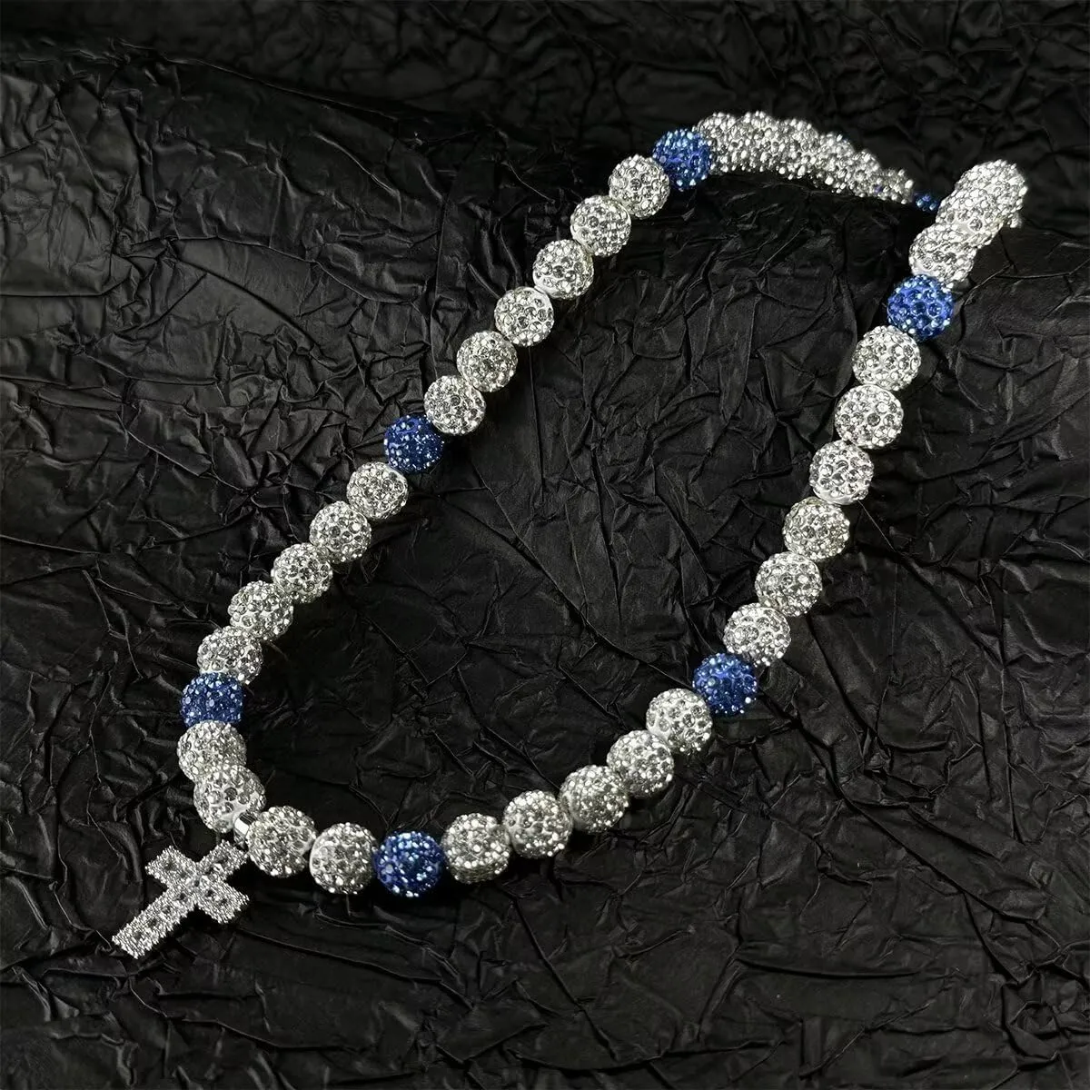 16 Inch Baseball Necklaces for Boys, 18-20 Inch Baseball Necklace, Rhinestone Baseball Bead Necklace, Baseball Cross Necklace for Men, Adjustable Baseball Drip Bling Necklace for Baseball Team Lovers