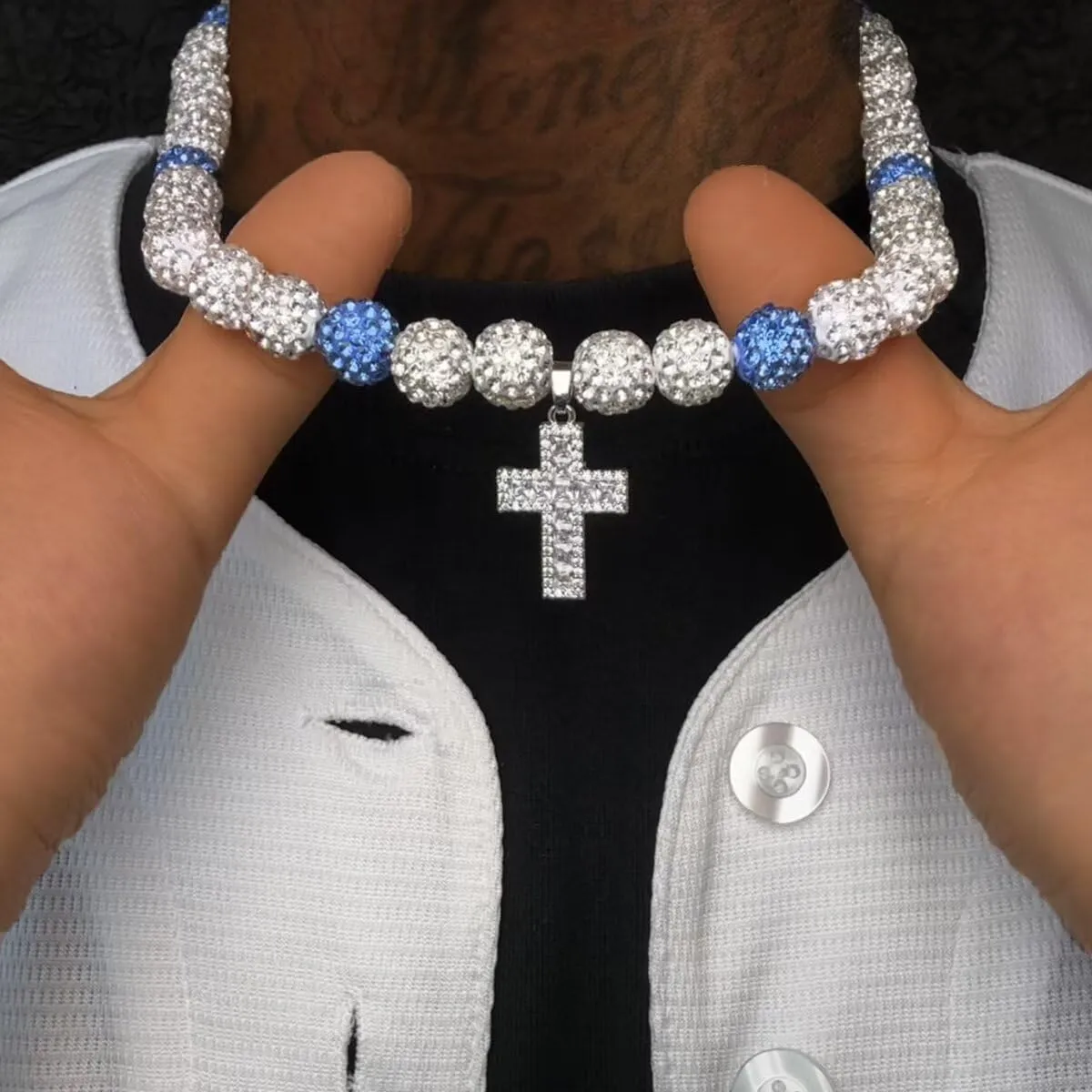 16 Inch Baseball Necklaces for Boys, 18-20 Inch Baseball Necklace, Rhinestone Baseball Bead Necklace, Baseball Cross Necklace for Men, Adjustable Baseball Drip Bling Necklace for Baseball Team Lovers