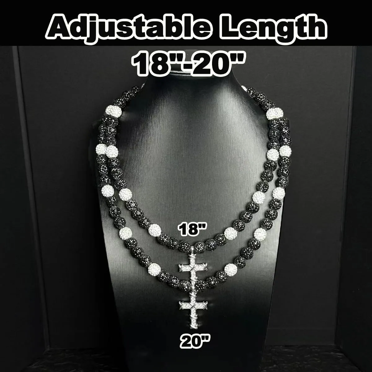 16 Inch Baseball Necklaces for Boys, 18-20 Inch Baseball Necklace, Rhinestone Baseball Bead Necklace, Baseball Cross Necklace for Men, Adjustable Baseball Drip Bling Necklace for Baseball Team Lovers