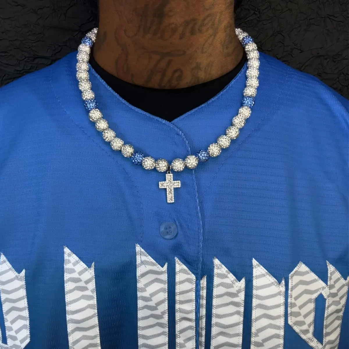 16 Inch Baseball Necklaces for Boys, 18-20 Inch Baseball Necklace, Rhinestone Baseball Bead Necklace, Baseball Cross Necklace for Men, Adjustable Baseball Drip Bling Necklace for Baseball Team Lovers