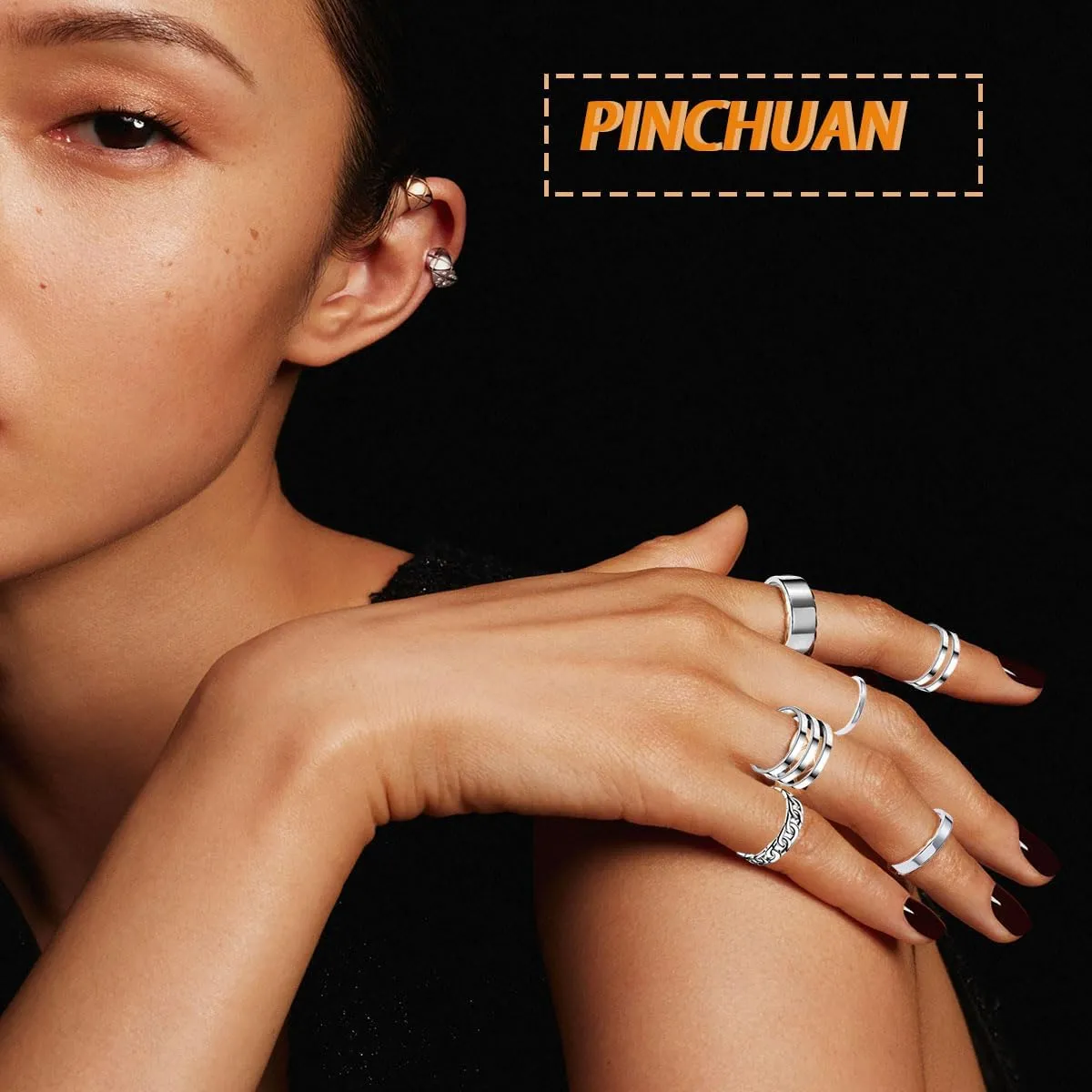 17PCS Silver Knuckle Rings for Women Stainless Steel Rings Set Midi Stackable Rings Simple Smooth Finger Rings Silver Adjustable Rings Jewelry Gift