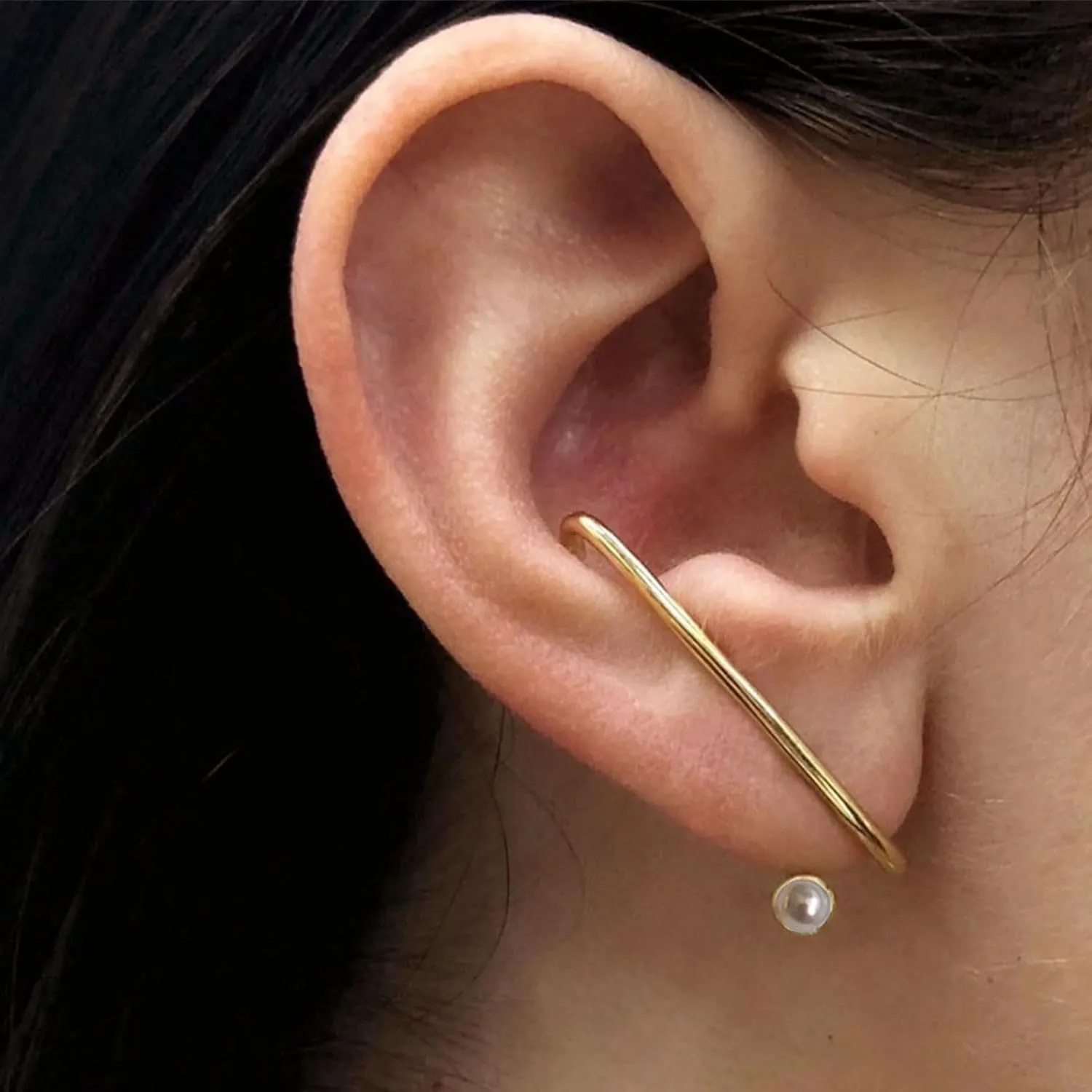 1Pairs Claw Earrings for Women Gold Cuff Earrings Minimalist Stud Earrings Gold Pearl Ear Cuff Earrings Hoop Huggie Earrings Statement Jewelry Gift for womens