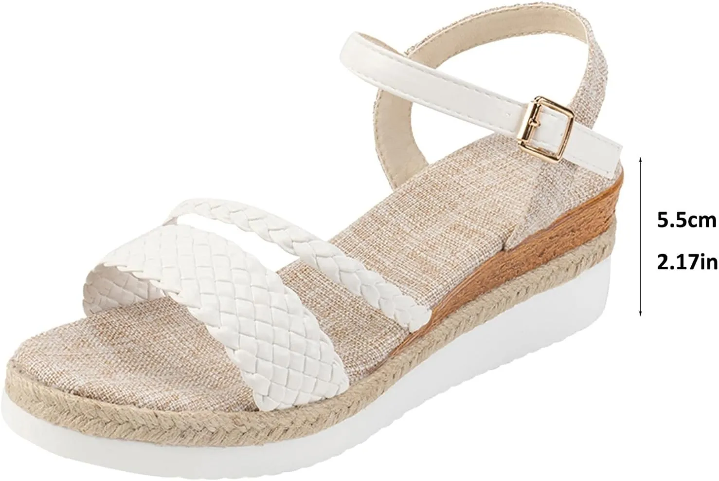 2025 Women Wedges Sandals Fashion Ladies Dress Espadrilles Platform Walking Footwear with Adjustable Buckle Comfortable Breathable Slip-On Wedge Heel Shoe Indoor/Outdoor Summer Vacation Slides