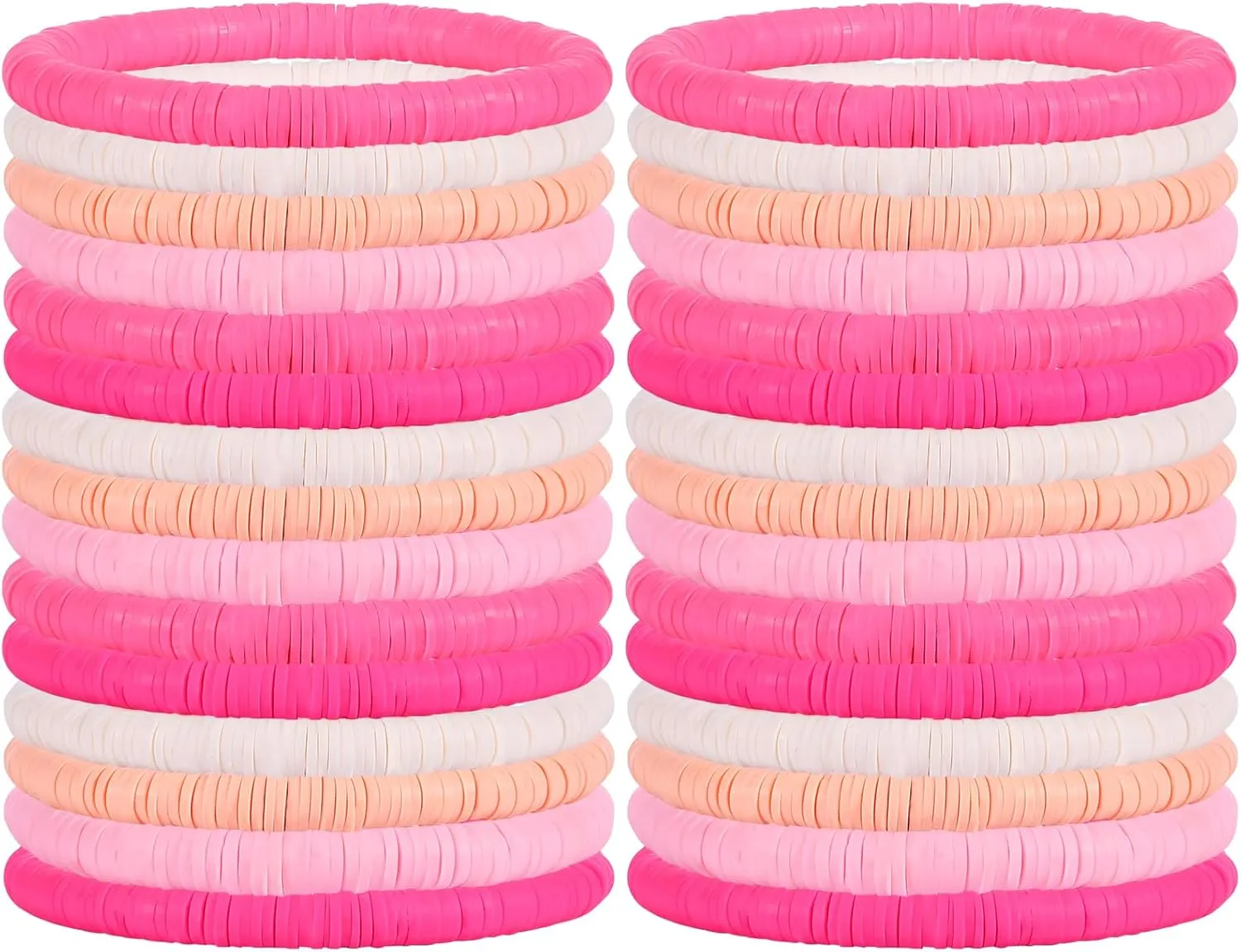 30 PCS Preppy Bracelets Heishi Summer Surfer Bracelets Stackable Beach Bracelets Clay Bead Bracelets for Women Friendship Bracelets Set Jewelry Gifts