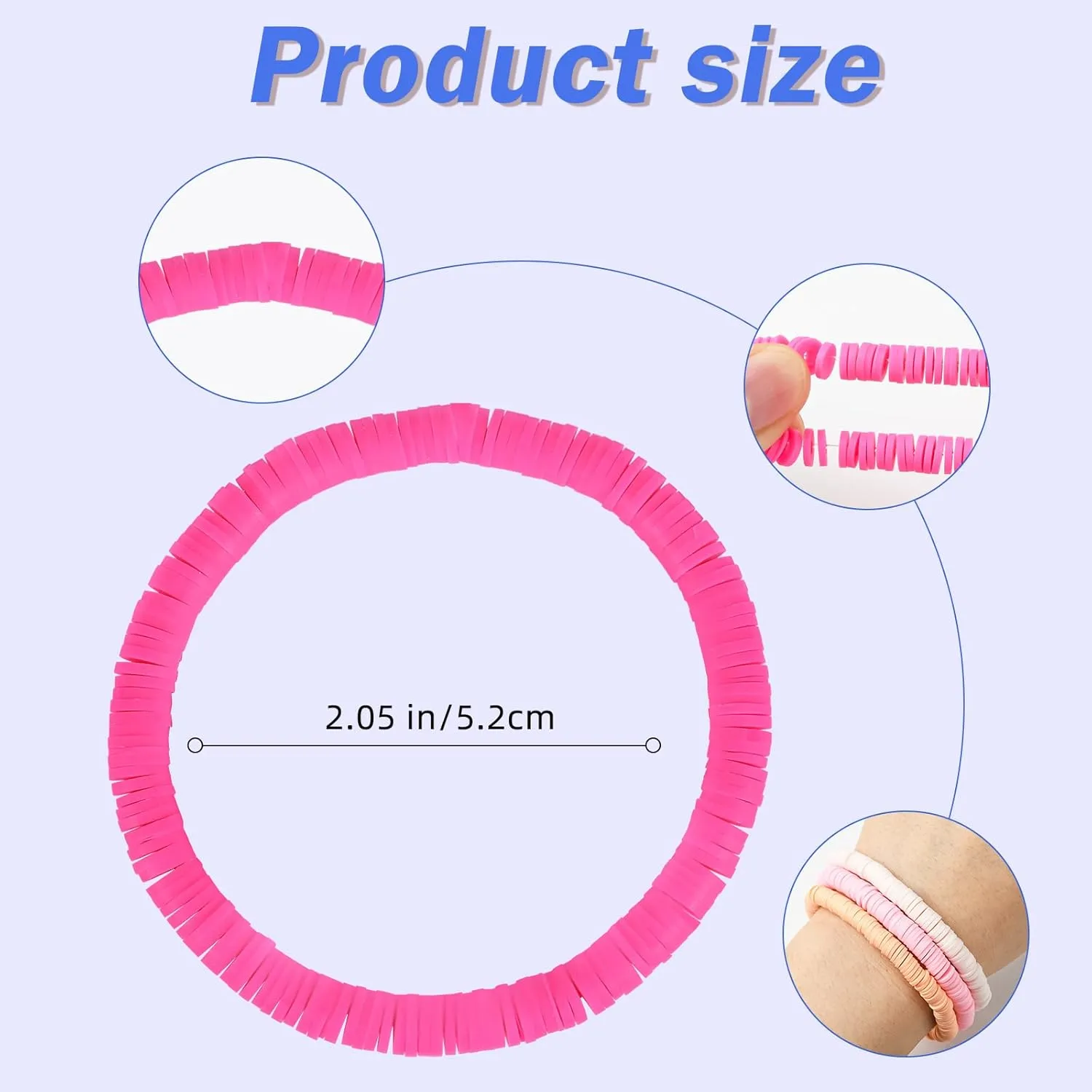 30 PCS Preppy Bracelets Heishi Summer Surfer Bracelets Stackable Beach Bracelets Clay Bead Bracelets for Women Friendship Bracelets Set Jewelry Gifts