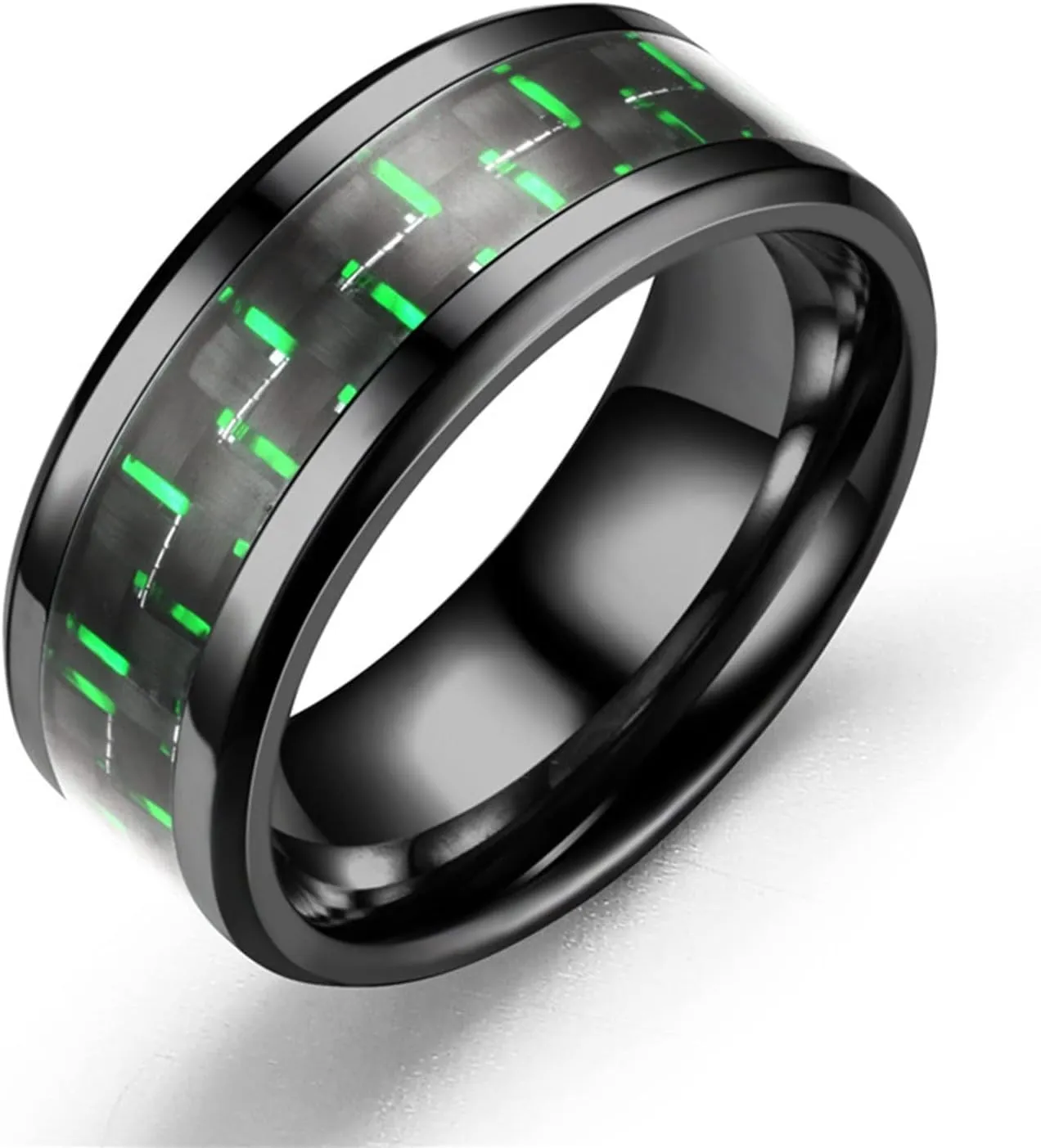 Adult Fashion New Three-color Carbon aesthetic Teen Girl Jewelry Fiber Couple Ring Titanium Steel Ring Finger Ring Dainty
