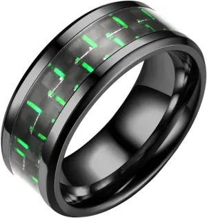 Adult Fashion New Three-color Carbon aesthetic Teen Girl Jewelry Fiber Couple Ring Titanium Steel Ring Finger Ring Dainty