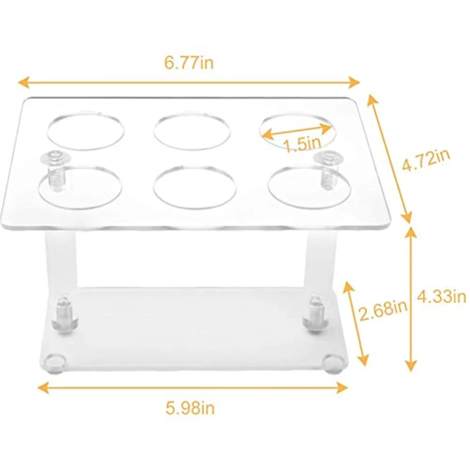Ailelan Cone Holder, Clear Acrylic Ice Cream Cone Holder, Cone Display Stand, Sushi Hand Roll Stand Cone Holders for Parties, Weddings Birthday Parties, Buffets, Christmas (6 Holes)