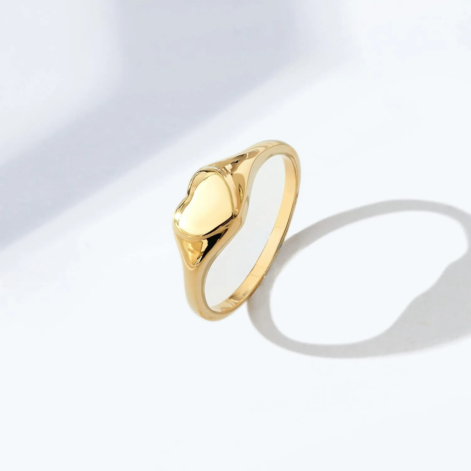 Amazon Essentials 14K Plated Sterling Silver Round Signet Ring