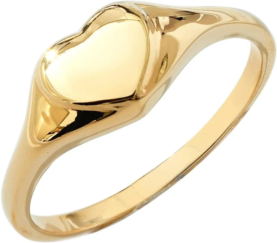 Amazon Essentials 14K Plated Sterling Silver Round Signet Ring