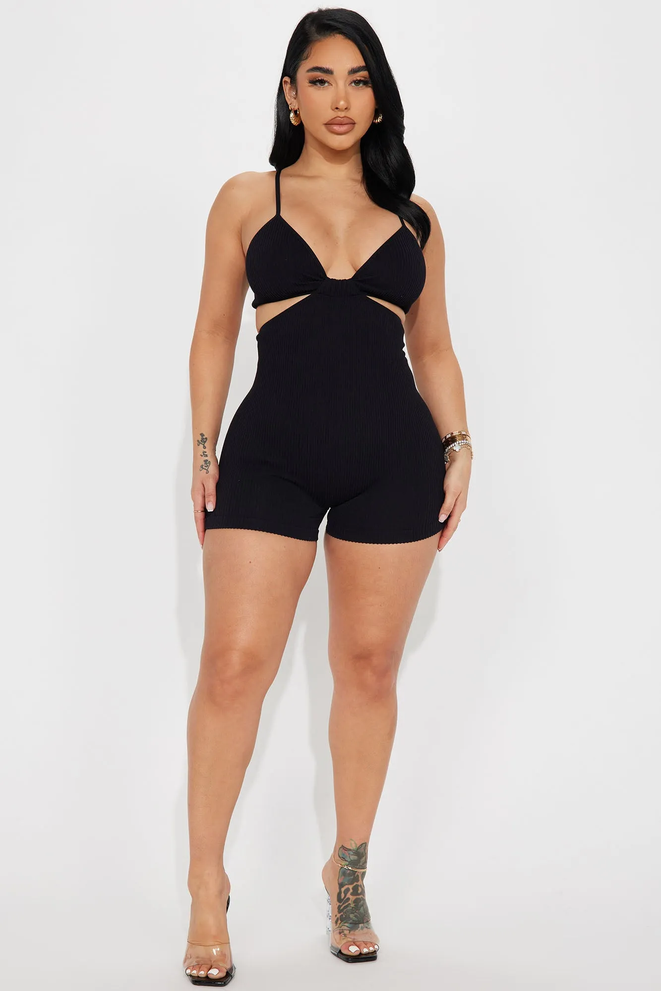 Amelia Seamless Romper - Black