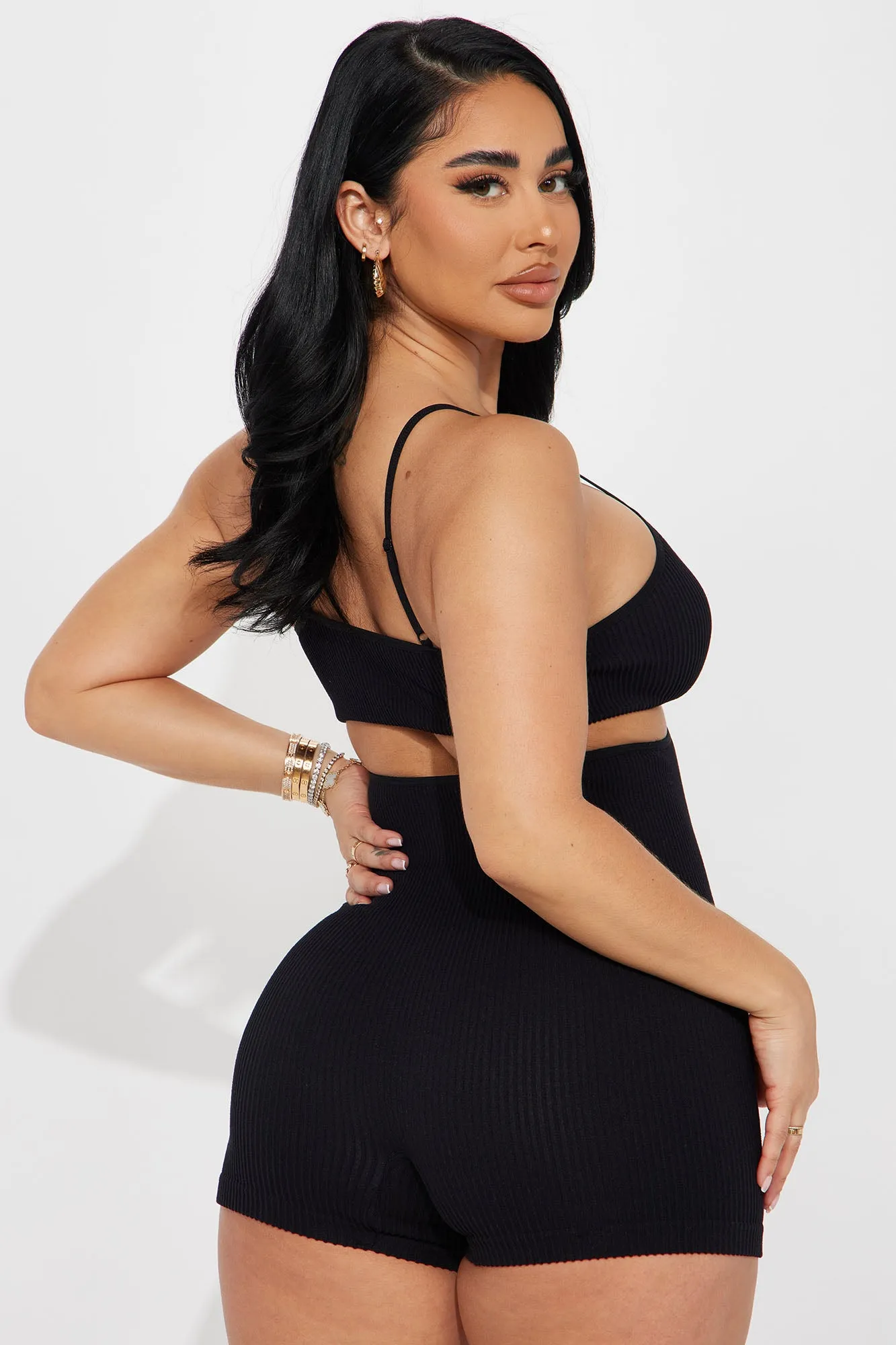 Amelia Seamless Romper - Black