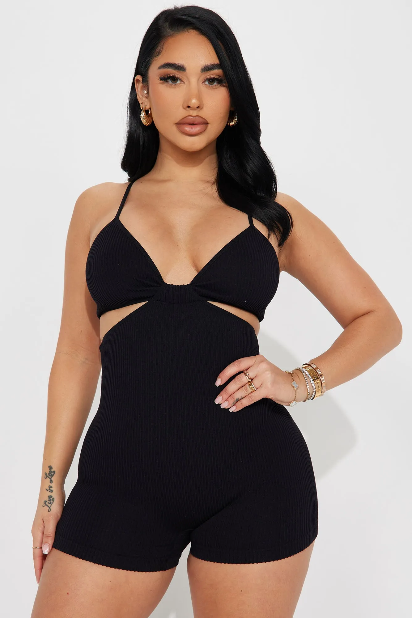 Amelia Seamless Romper - Black