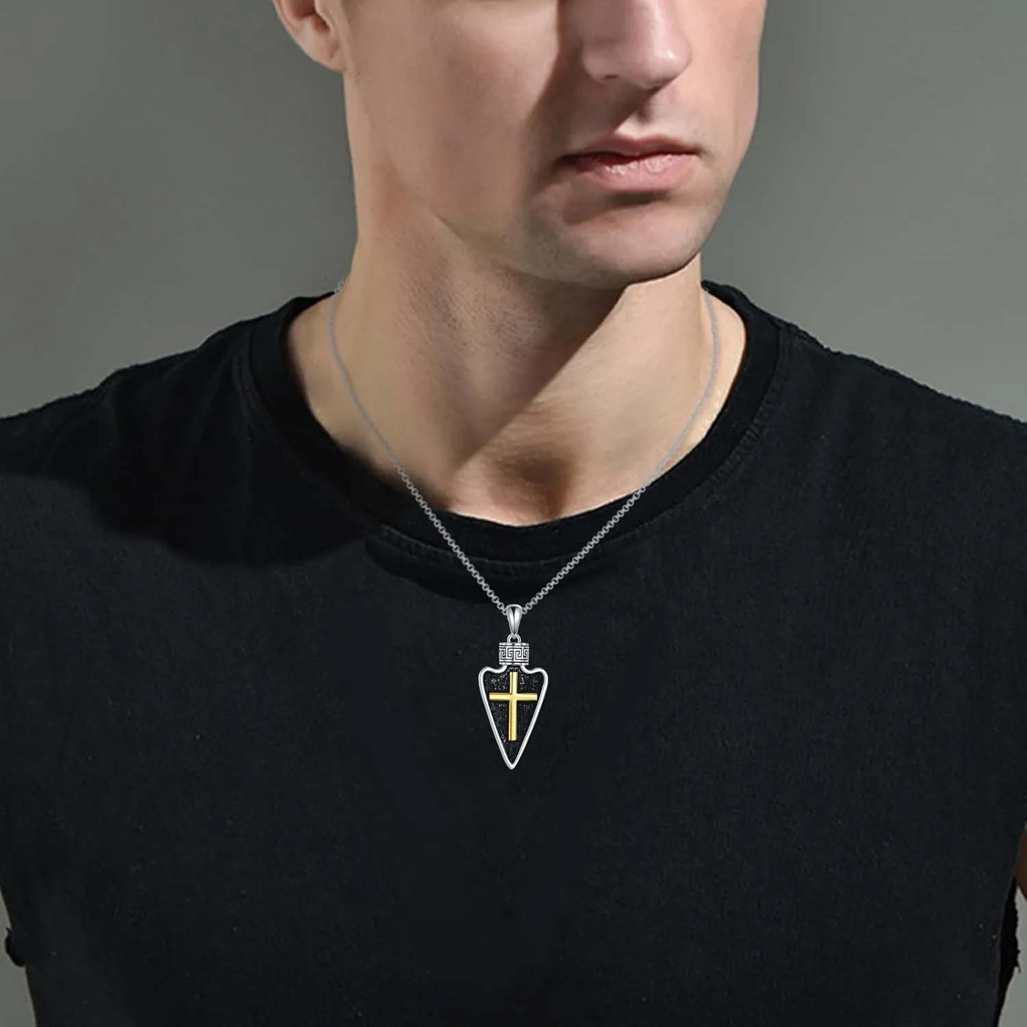 ANGSAU Soccer/Baseball/Arrowed Necklace for Men S925 Sterling Silver I Can Do All Things Inspirational Ball Sport Jewelry Gifts Pendant Necklace