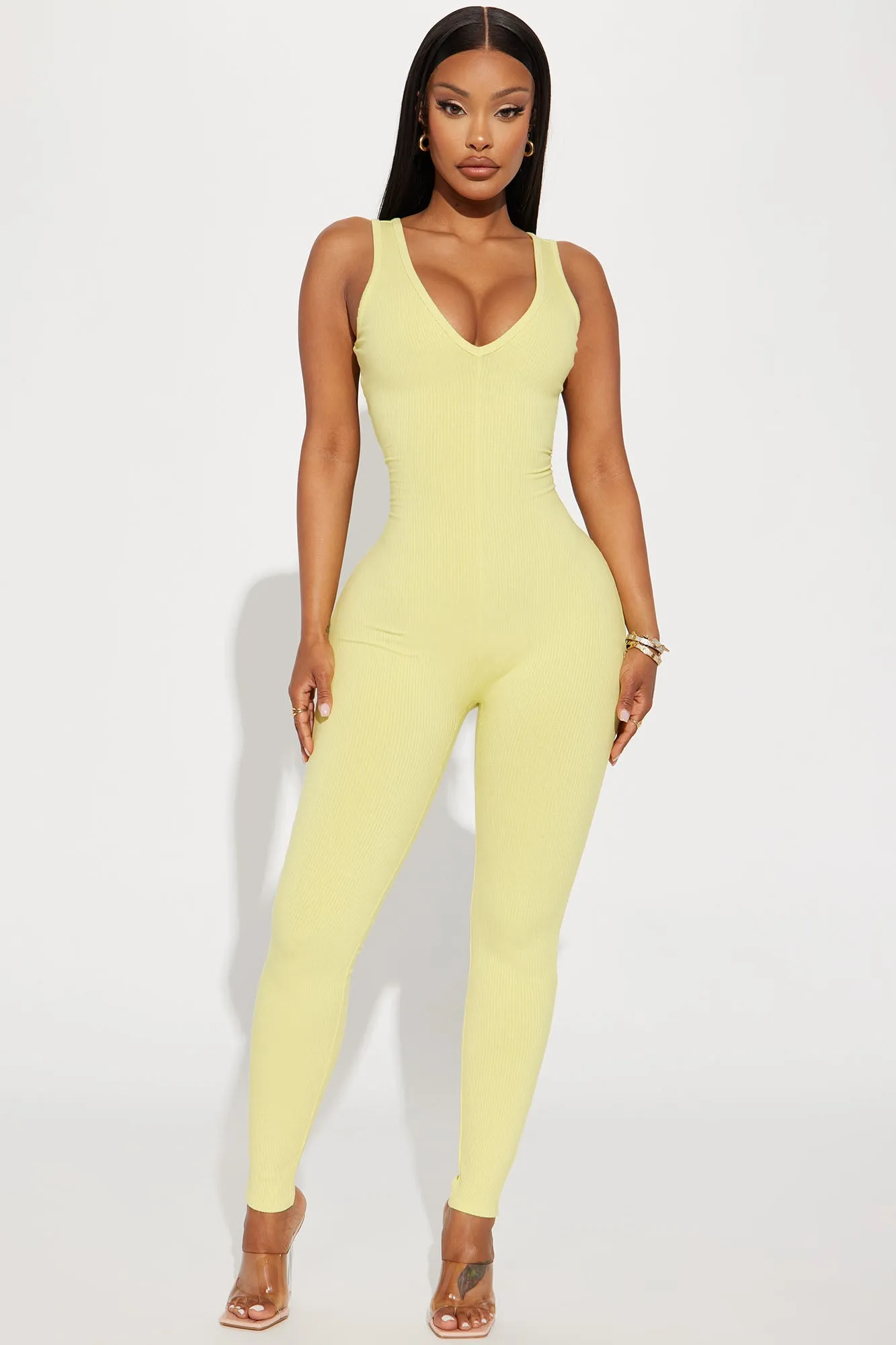 Ariella Snatched Jumpsuit - Banana