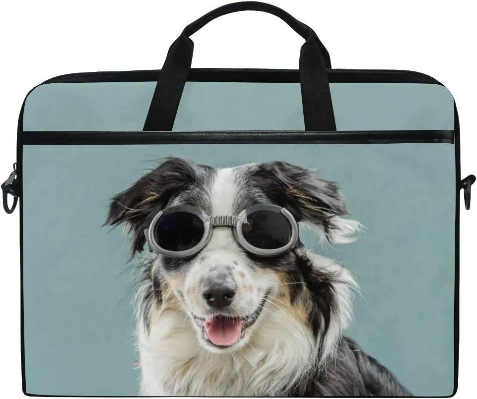 Australian Shepherd Dog Laptop Shoulder Bag Stylish Briefcase Computer Bag with Shoulder Strap Fits for Most 13inch 14inch Laptops Case Sleeve