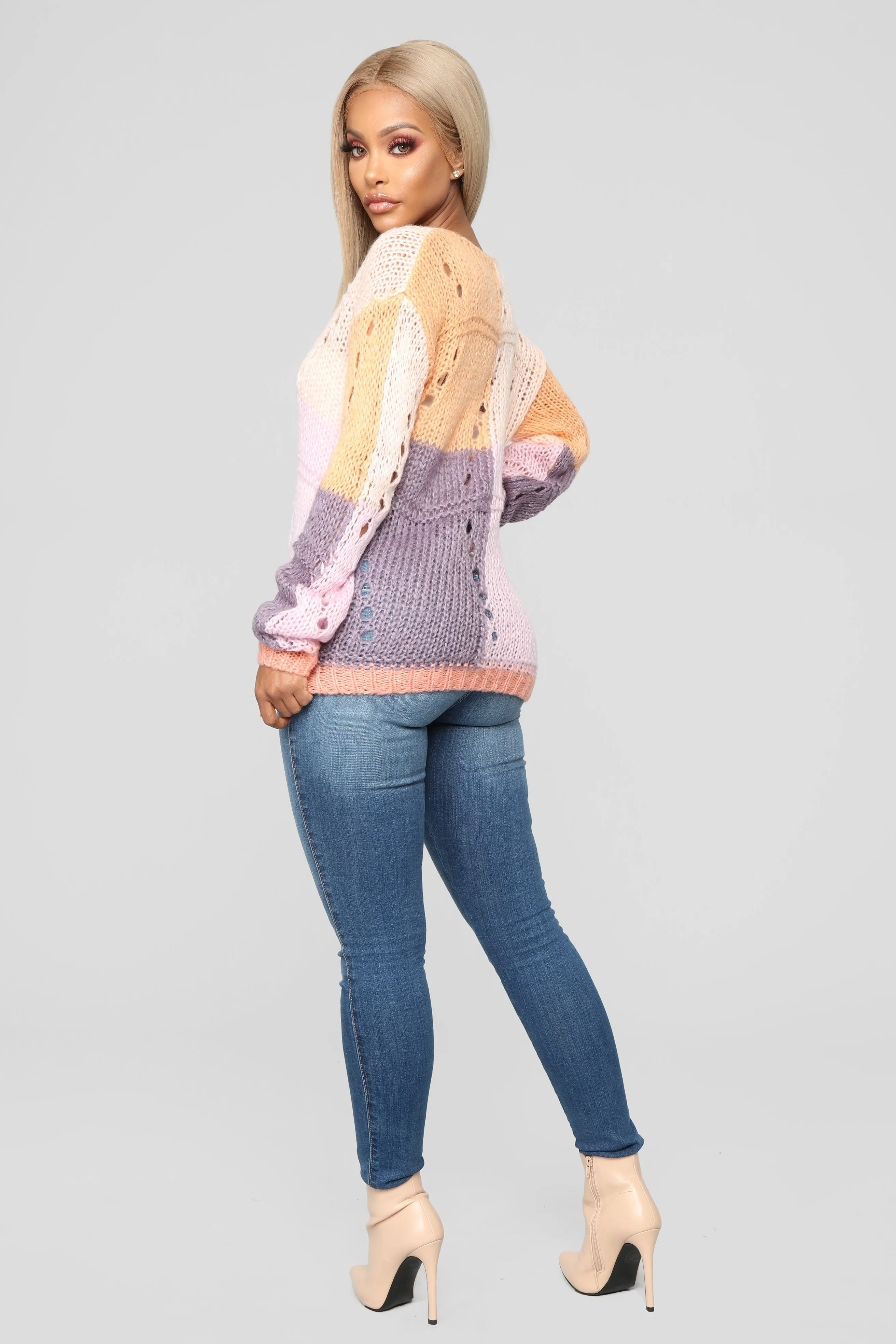 Ayka Colorblock Sweater - Pink/Combo