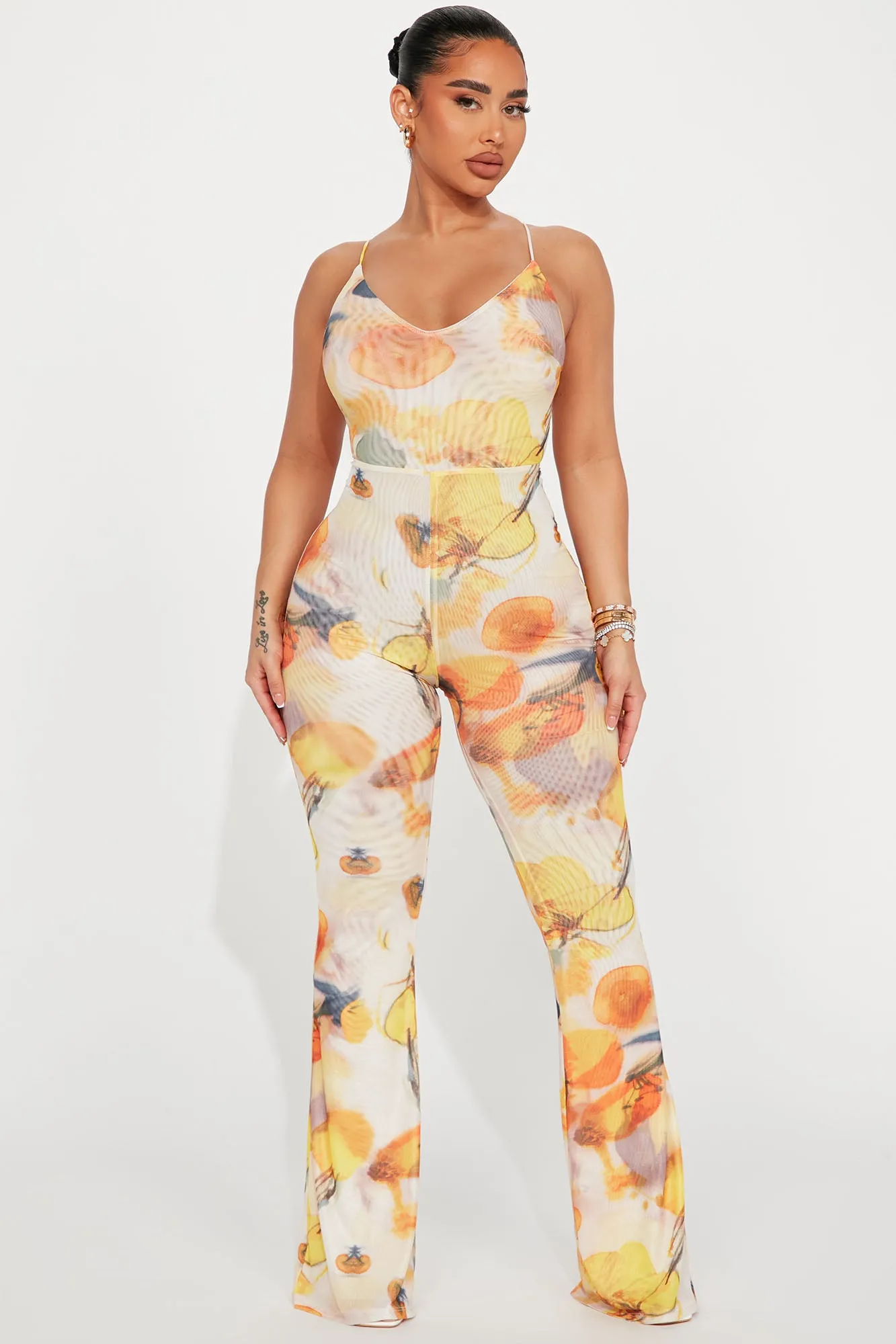Baby You Are Mine Mesh Jumpsuit - White/combo