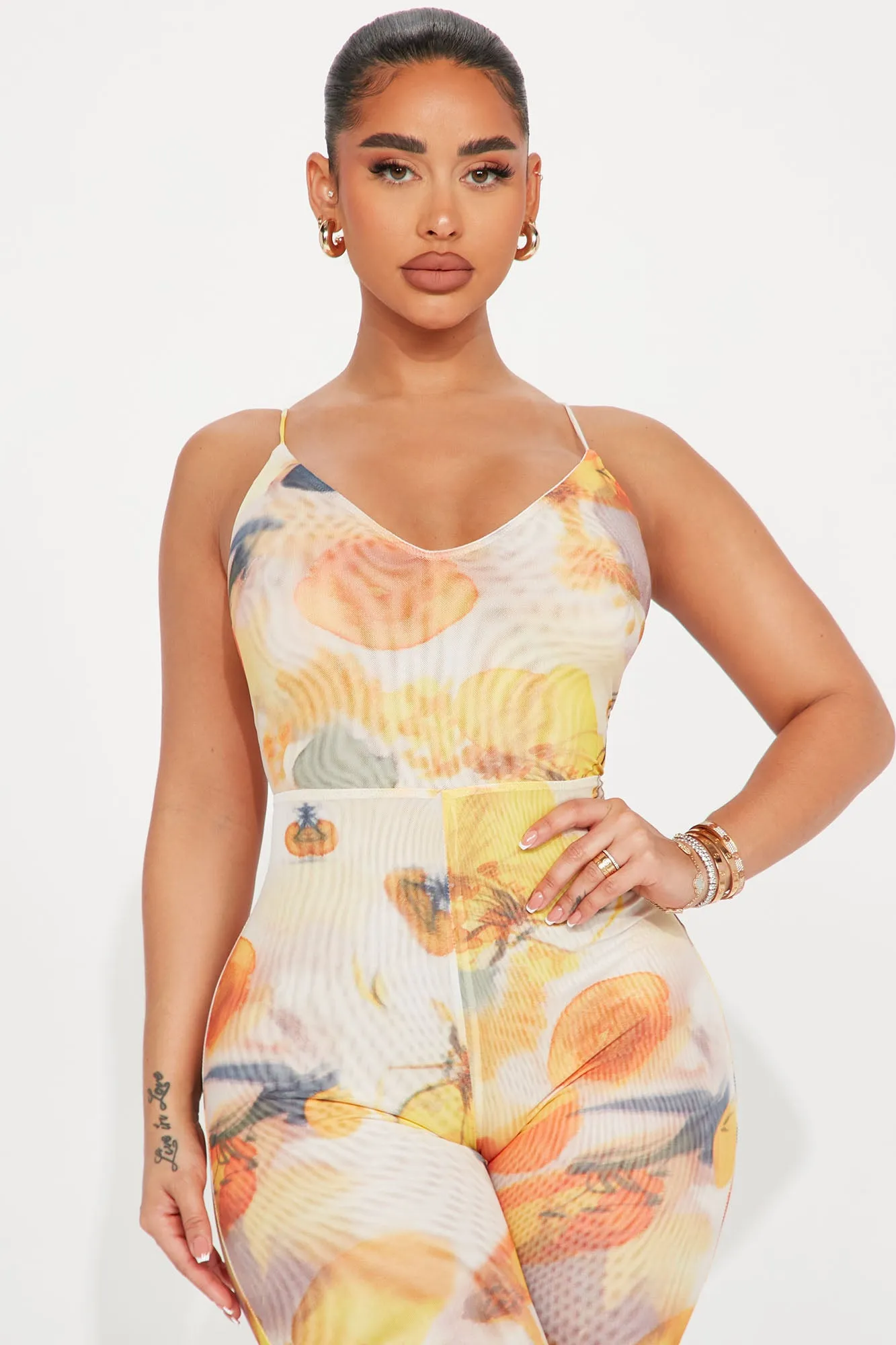 Baby You Are Mine Mesh Jumpsuit - White/combo