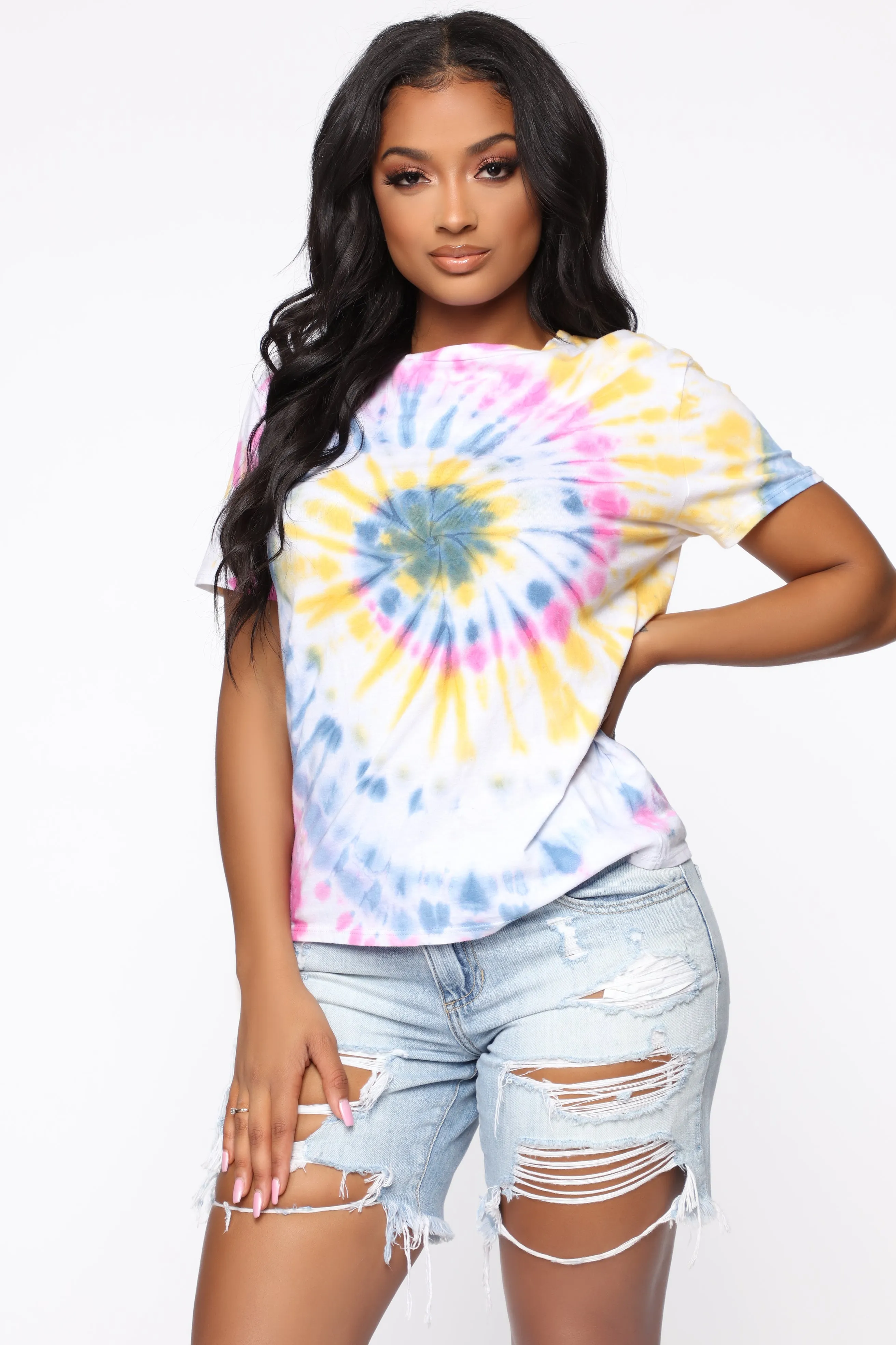 Back In The Day Tie Dye T Shirt - Pink/Combo