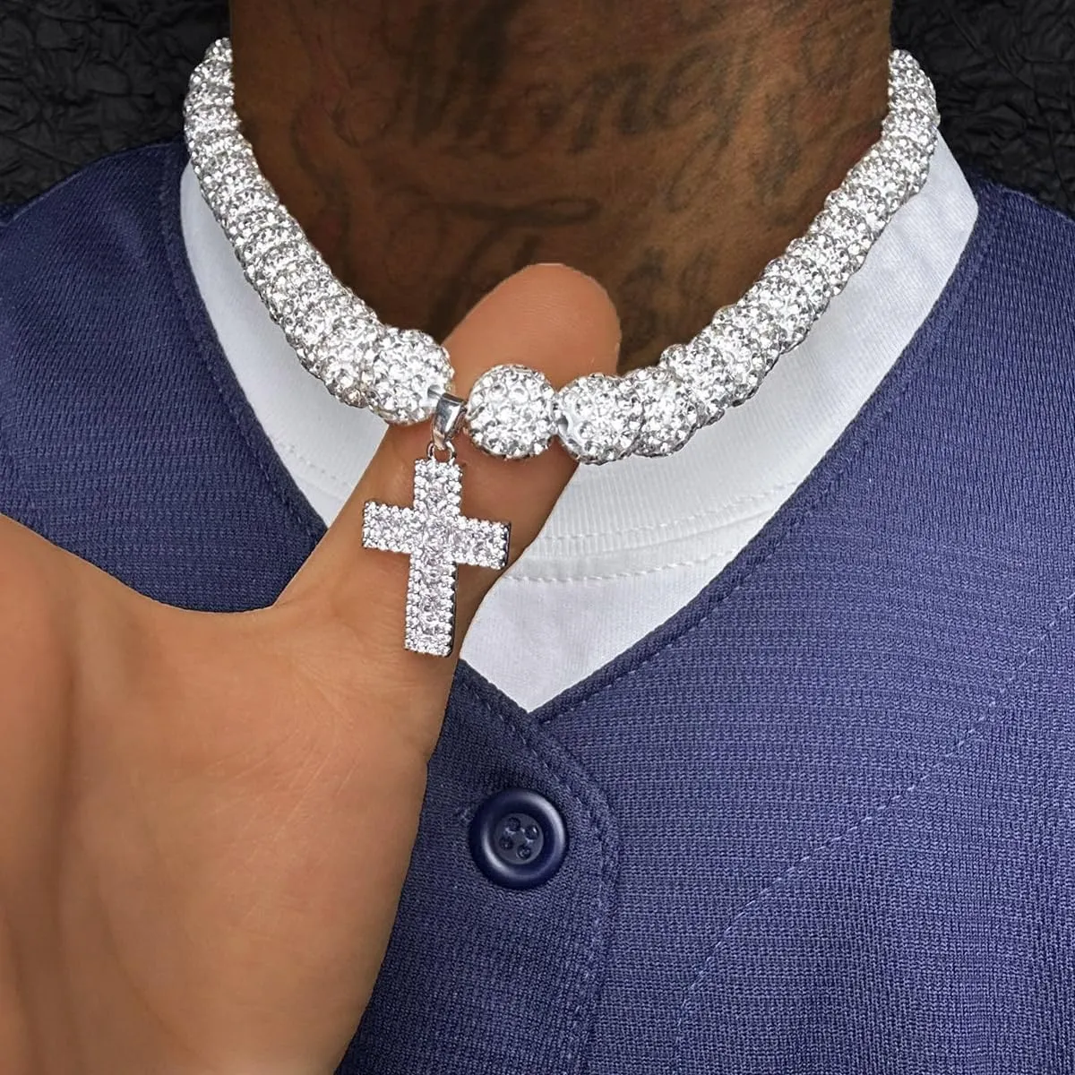 Baseball Necklaces for Boys & Mens - 16 Inch Rhinestone Bead Necklace, 18-20 Inch Baseball Cross Necklaces, Athletic-Inspired Baseball Jewelry for Team Lovers Fans