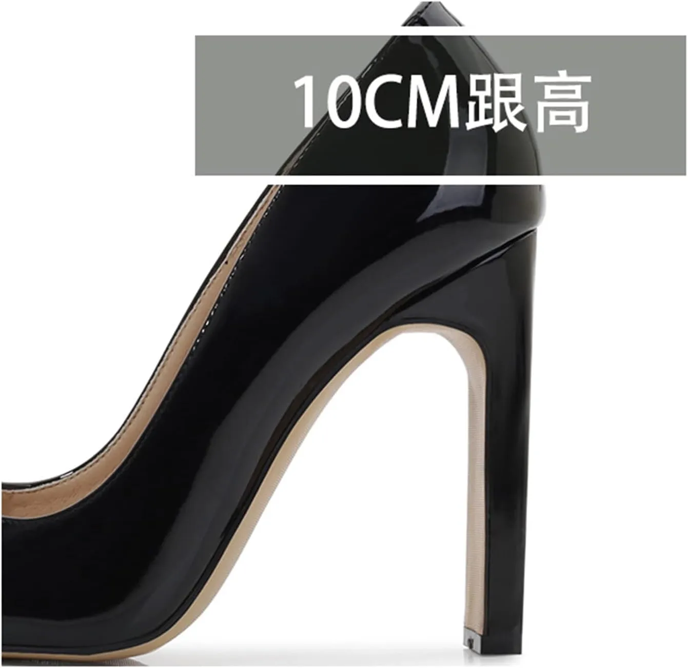 bbruriy Women's High Chunky Block Heel Pump Dress Heeled High Heels Square Toe Slip on Pumps with Rhinestone Square Buckle