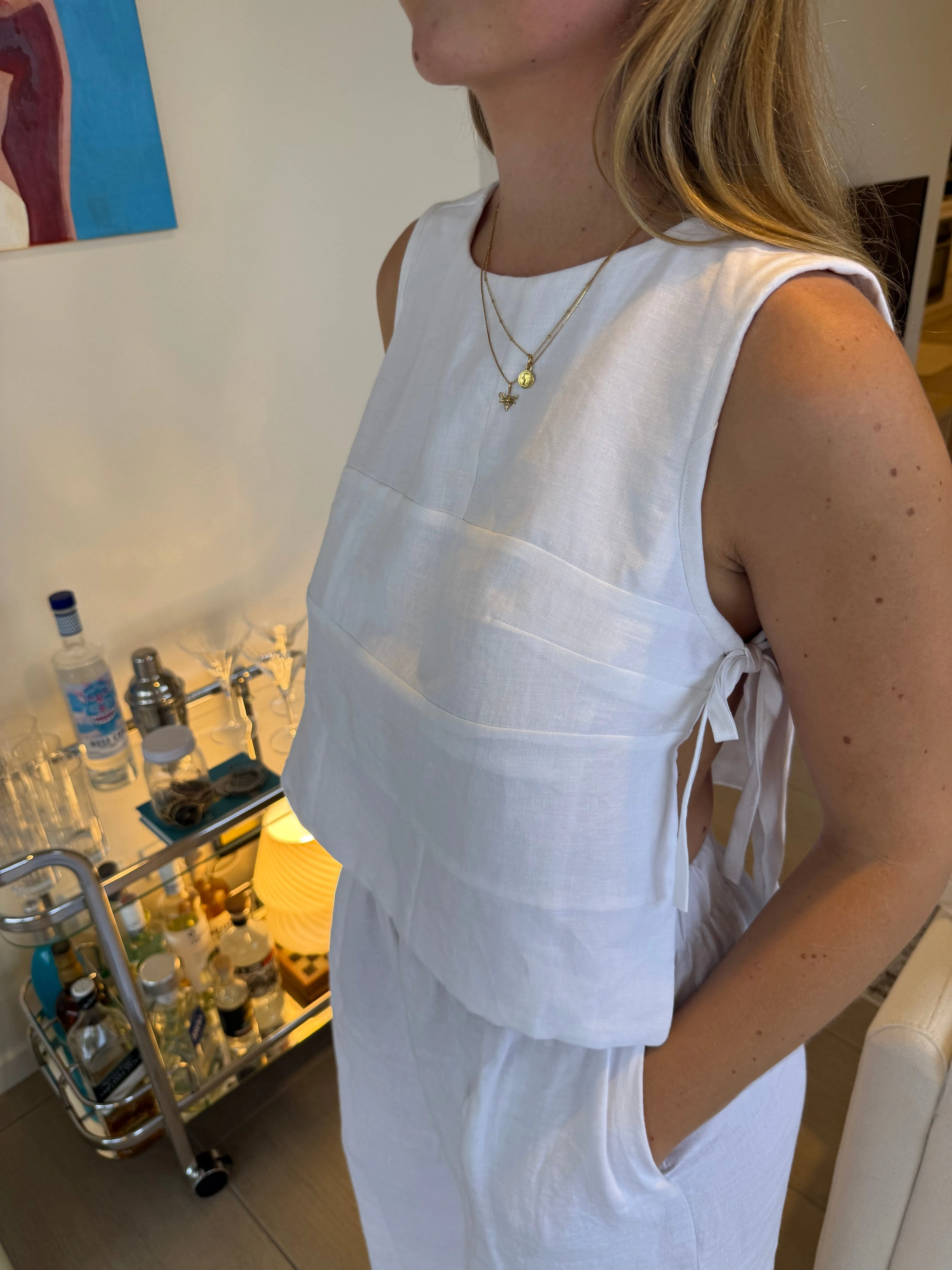 Bella Patchwork Top in White