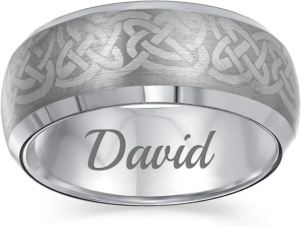 Bling Jewelry Personalized Unisex Religious Padre Nuestro Lords Pray Cross Fidget Spinner Ring Band For Men Women Teens Black Silver Tone Stainless Steel