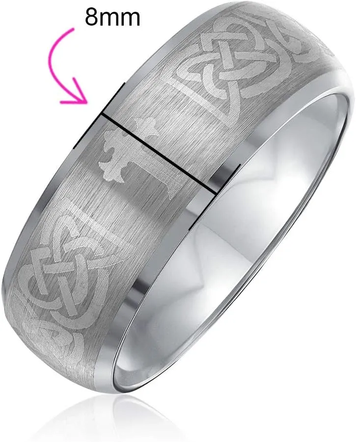 Bling Jewelry Personalized Unisex Religious Padre Nuestro Lords Pray Cross Fidget Spinner Ring Band For Men Women Teens Black Silver Tone Stainless Steel
