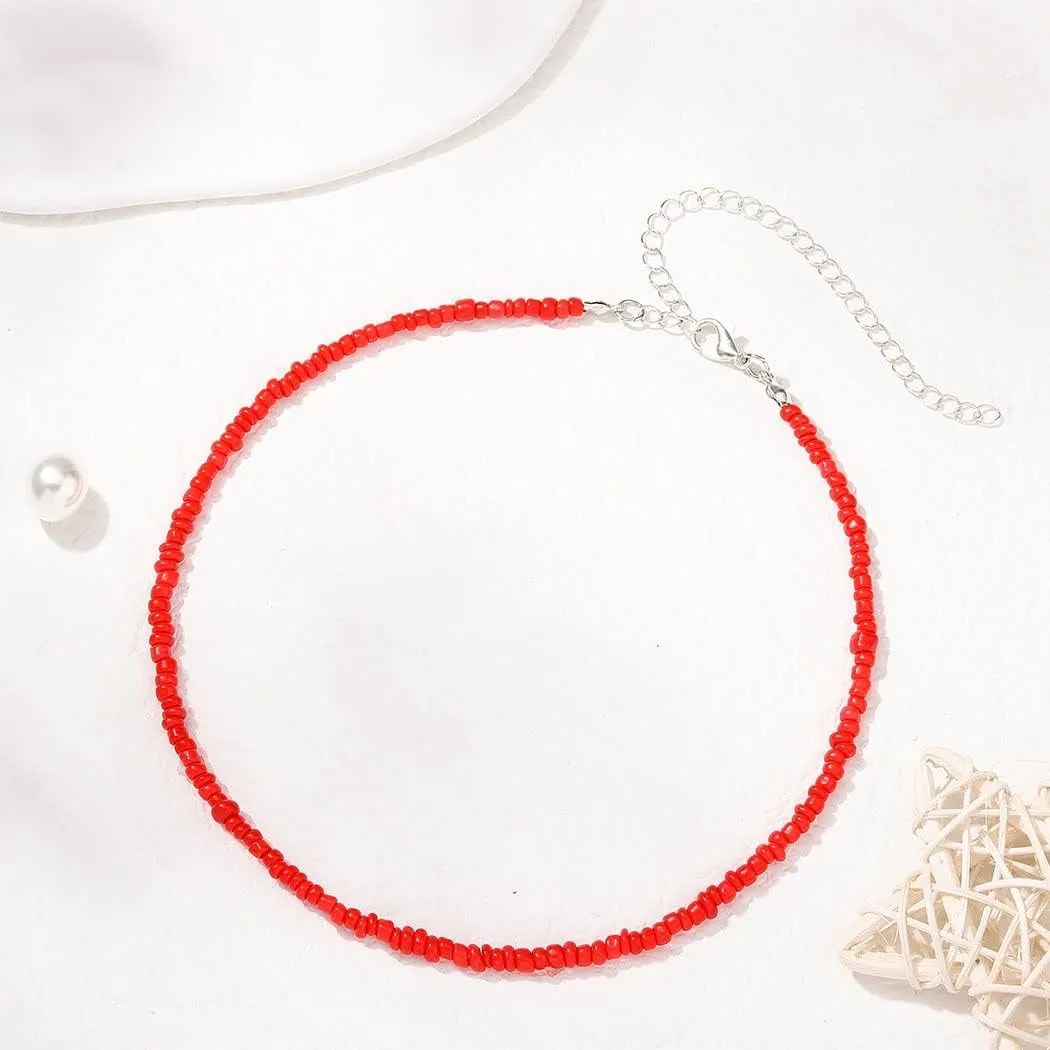 Boho Beaded Choker Necklace Colorful Short Necklaces Summer Beach Necklaces Jewelry for Women