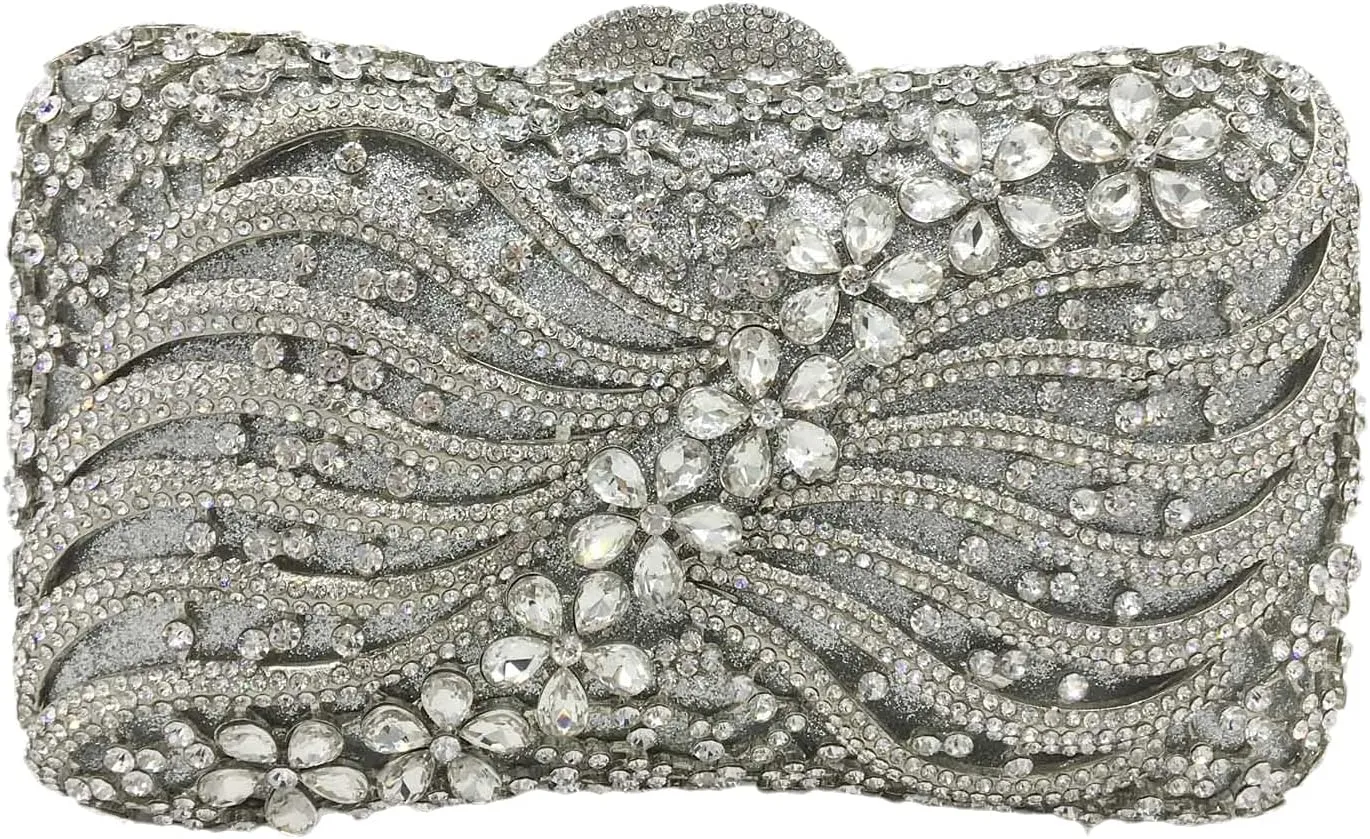 Boutique De FGG Women Crystal Clutch Evening Bags Wedding Party Rhinestones Handbags Ladies Gala Dinner Purses