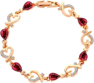 Bracelets for Girls 3-5 Rhinestone Heart Open Bracelet Charm Rhinestone Elegant Bracelets