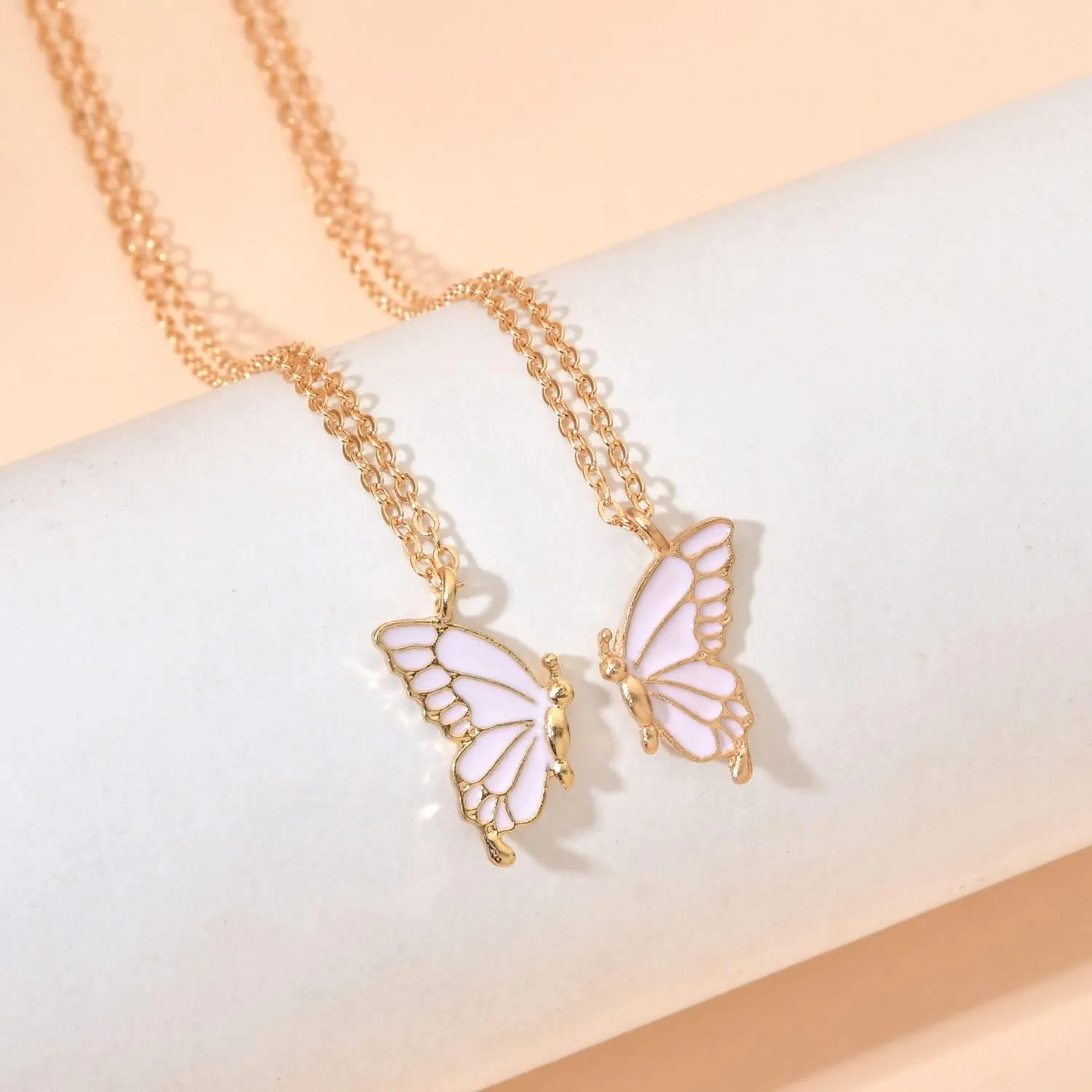 Butterfly Matching Necklaces For Bff Sister Mother Daughter, Long Distance Relationship Gifts, Friendship Necklaces For 2