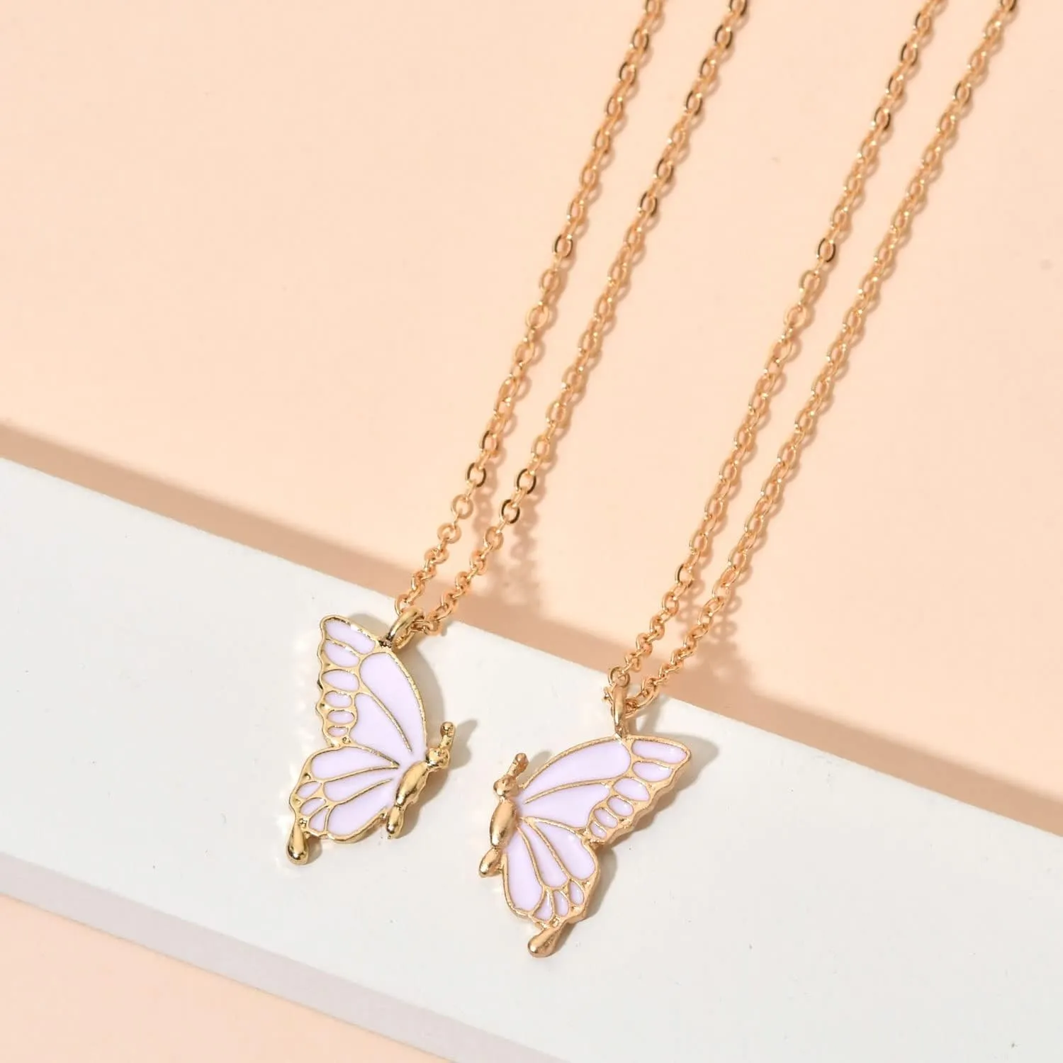 Butterfly Matching Necklaces For Bff Sister Mother Daughter, Long Distance Relationship Gifts, Friendship Necklaces For 2