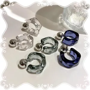 C-Earrings Geometric Earrings for Women Transparent Acrylic Earrings Resin Cuffs & Wraps - Chic & Transparent Resin Process