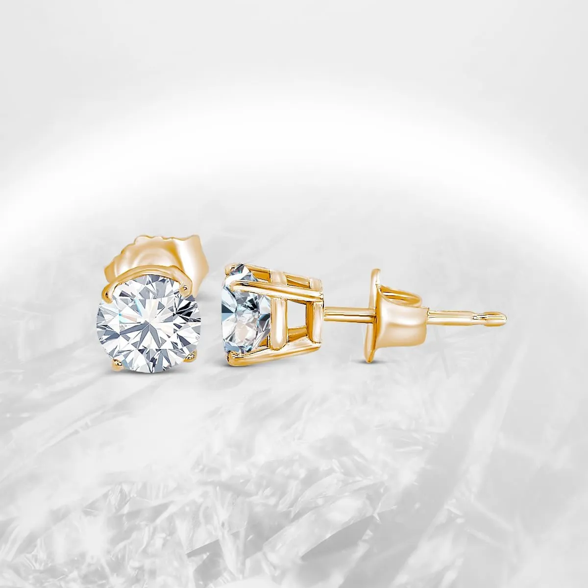 Certified 1/4-3.0 Carat Lab Grown Diamond Earrings in 14K Gold, Premium Collection of Diamond Stud Earrings for Women and Men, Quality Studs in Exceptional Color/Clarity