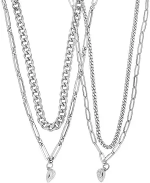 choice of all 2 PCS Layered Choker Necklaces for Couple Adjustable Simple Pendant Necklaces Heart Cuba Chain Necklace Dainty Necklaces for Couple (2 PCS Couple Nec)