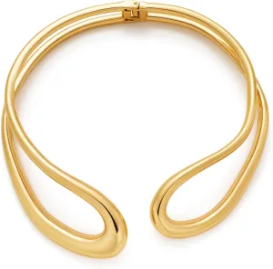 Chunky Collar Necklaces for Women Bold Gold Silver Teardrop Choker Necklace Open Cuff Necklace Fashion Statement Necklaces