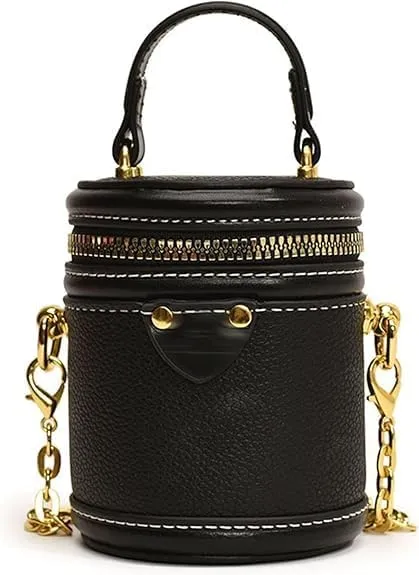 Colorblock Bucket Bag for Women, 2025 New Summer Cylinder Bag, Leather Bucket Crossbody, with Adjustable Strap