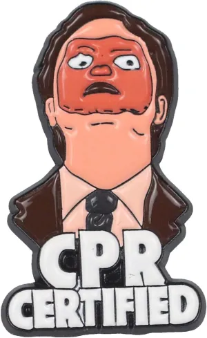 CPR Certified Enamel Pin, Funny Episode Lapel Badges, CPR Certified Face Brooch, CPR Meme Pins, Office Humor Gift, Sarcasm Brooches, Comedy Show Lover, Sarcastic Joke Pin