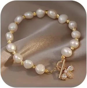 Crystal Bracelets for Women Adjustable Beaded Bracelets for Mother Boho Bracelets Butterfly Pendant Bangle Jewelry