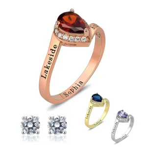 Custom Class Rings Fully Personalized Class Rings for Women High School 10kt Rose Gold Rings Women's Class Rings Size 5-15 Graduation Rings for Women Birthstone Rings