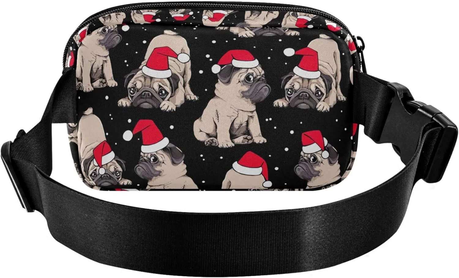 Customized Christmas Beige Puppies Cute Fanny Packs for Women Belt Bag Hip Pouch Waterproof Bright Colored Waist Pouches for Men