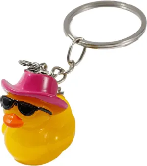 Cute Duck Keychain with Hat Handmade Yellow Duck Pendant Keychain/Earrings Eye catching Pendant for Women and Kids