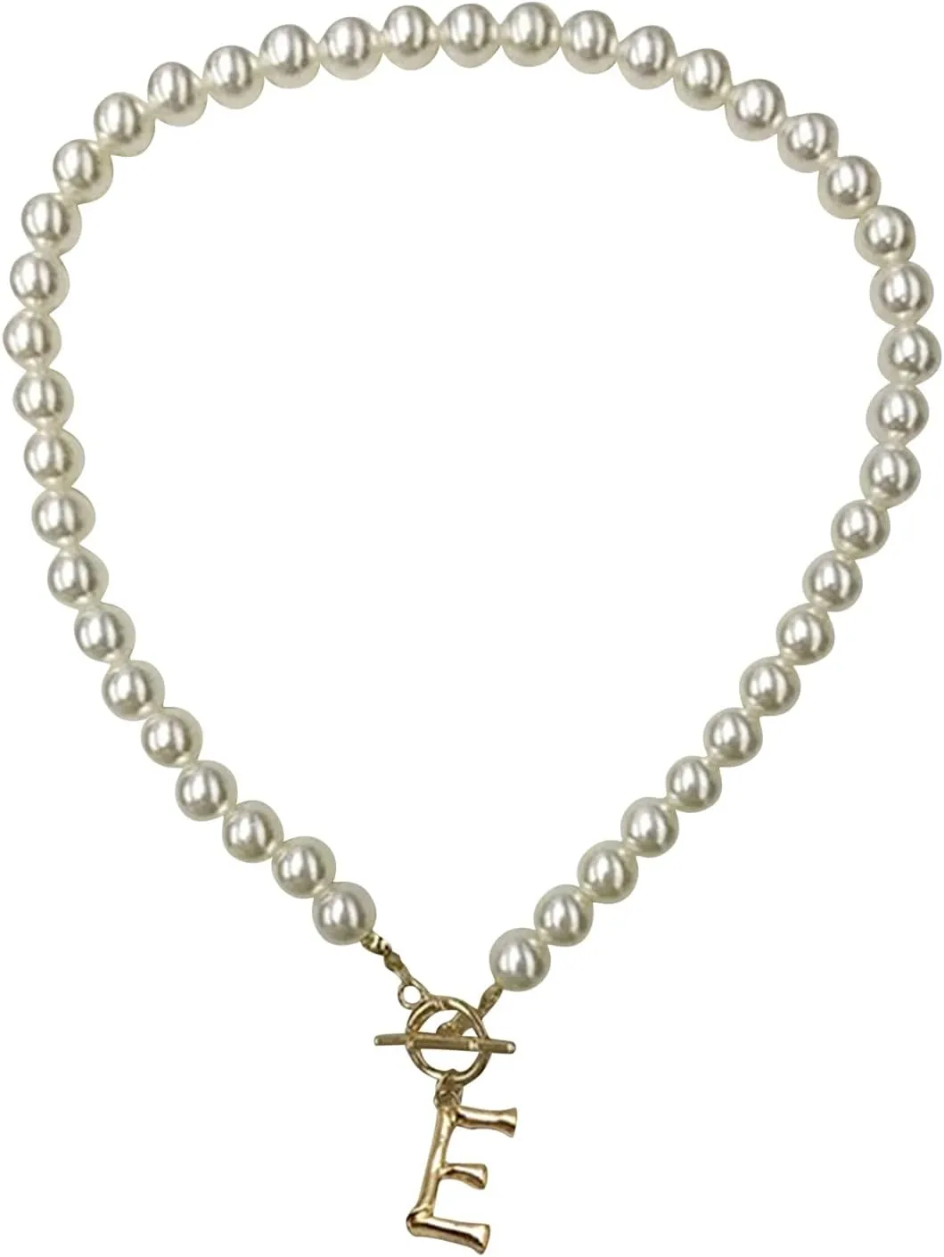 Cute Heart Shaped Things Pearls 26 Ornaments Pendant Fashion Female Necklace Accessory Necklace Pendant (E, One Size)