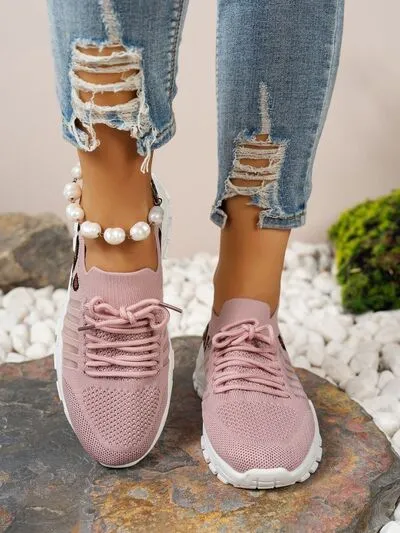 Cutout Leopard Lace Up Mesh Athletic (multiple color options)