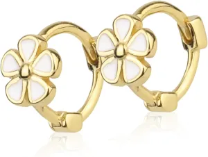 Daisy Flower Hoop Earrings, Daisy Earrings Girls Hoop Earrings Kids Hoop Earrings for Girls Small Floral Huggie Earrings for Teens Baby Girls Women