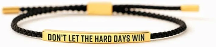 Dont Let The Hard Days Win Bracelet for Women Men, Handmade Braided Adjustable Wrap Stainless Steel Inspirational Let Him Comfort Birthday Gifts Jewelry