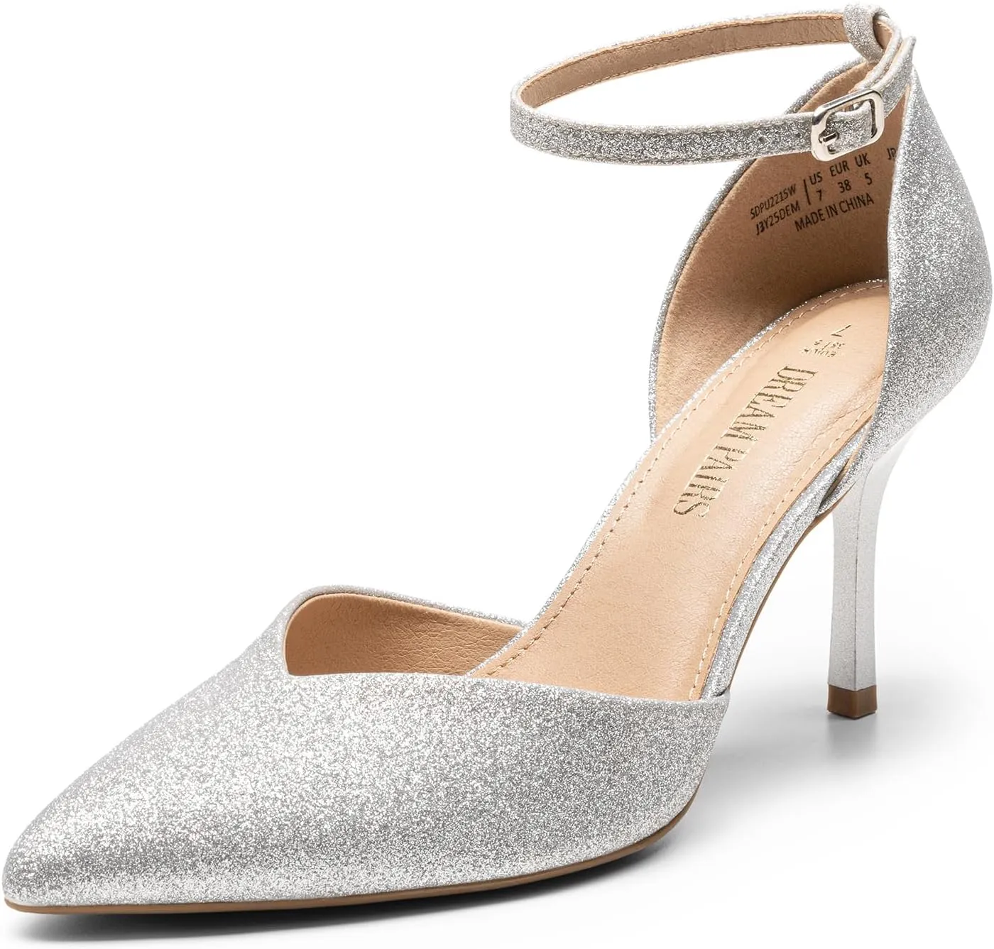 DREAM PAIRS Womens High Heels Strappy Closed Toe Stiletto Ankle Strap Pointed Toe D'Orsay Heel Dress Wedding Party Pumps Shoes