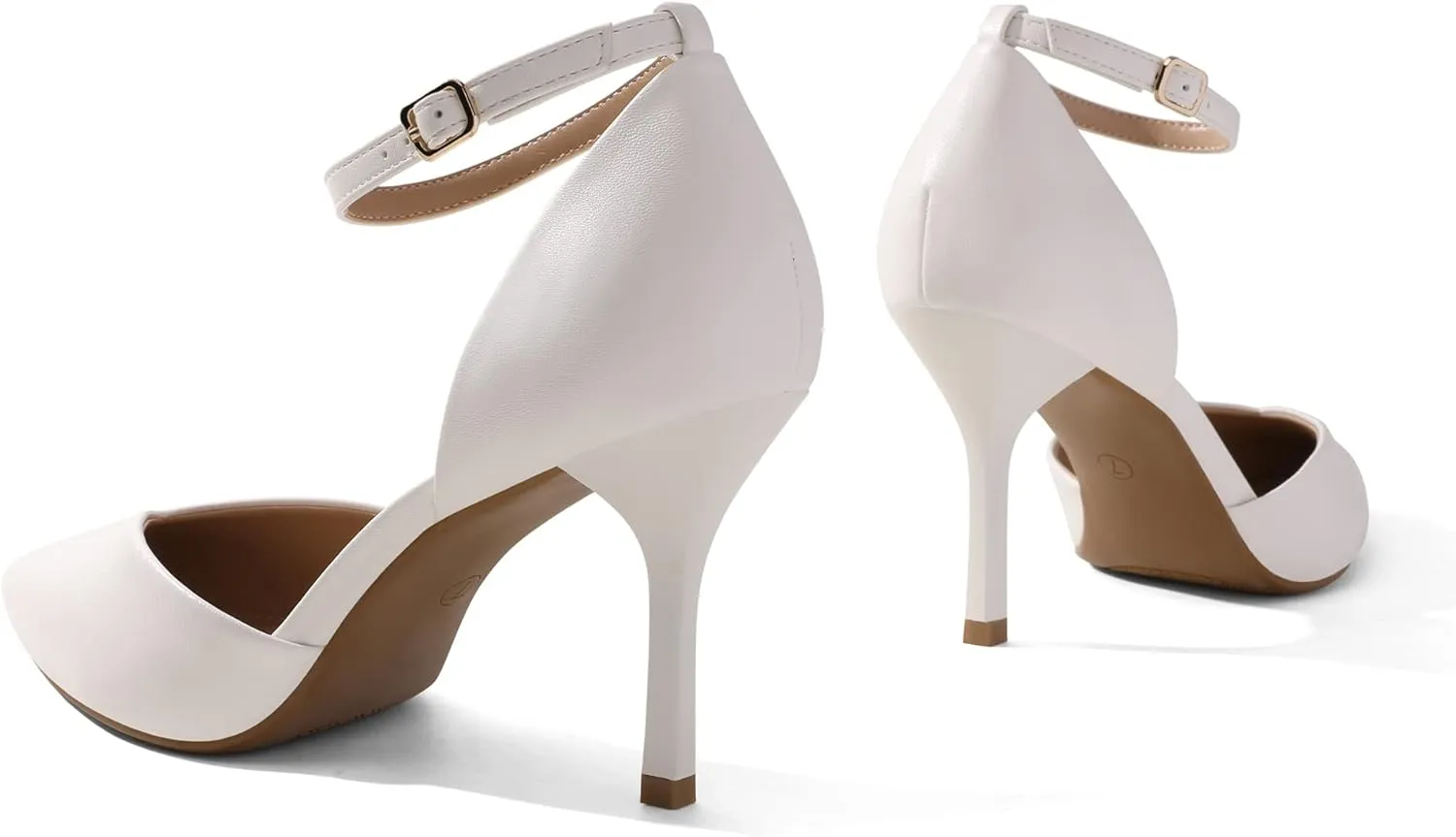 DREAM PAIRS Womens High Heels Strappy Closed Toe Stiletto Ankle Strap Pointed Toe D'Orsay Heel Dress Wedding Party Pumps Shoes